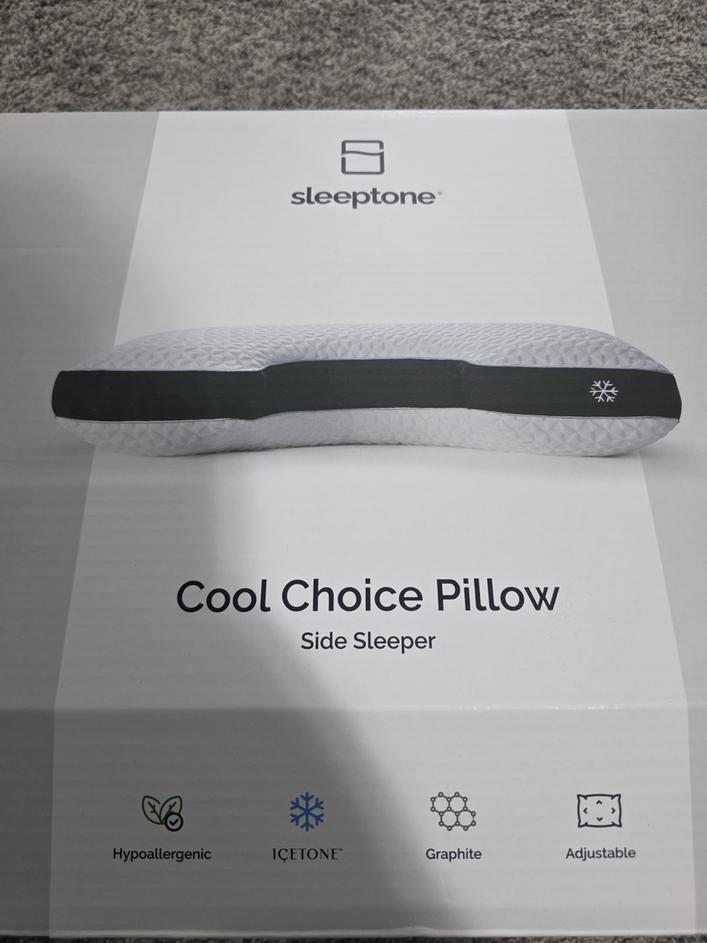 Sleeptone Cool Choice Pillow - Cool Gray Side Sleeper - Picture 2 of 5